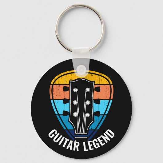 'ギターレジェンド'ギターinヴィンテージサンセットピック キーホルダー (正面)