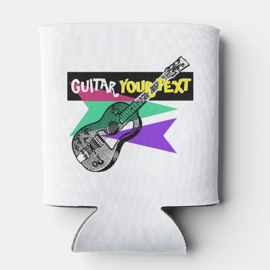 ギターレジェンドレトロイラストレーションカスタマイズ可能な缶 缶クーラー (裏面)