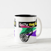 ギターレジェンドレトロイラストレーションカスタマイズ可能マグカップ ツートーンマグカップ (正面右)
