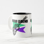 ギターレジェンドレトロヴィンテージイラストレーションマグ ツートーンマグカップ (正面左)