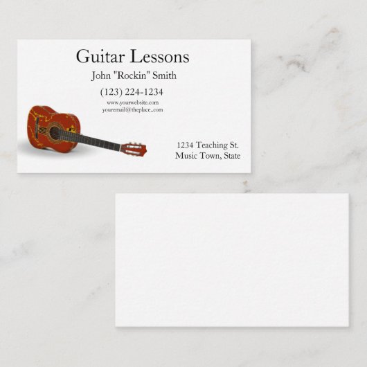 ギターレッスンアコースティックギター 名刺 (正面/裏面)