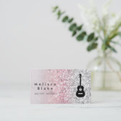 ギターレッスンフェイクのグリッターきらめく効果 名刺 (スタンド正面)