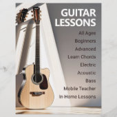 ギターレッスンミュージック先生フライヤーテンプレート チラシ (正面)