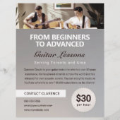 ギターレッスンミュージック先生フライヤーテンプレート チラシ (裏面)