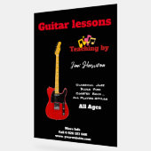 ギターレッスンモダンブラックアクリルサイン大サイズ アクリルサイン (傾斜)