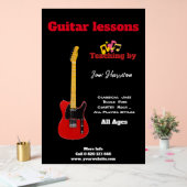 ギターレッスンモダンブラックアクリルサイン大サイズ アクリルサイン (ウェディング)