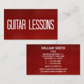 ギターレッスンレッドビジネスカード 名刺 (正面/裏面)