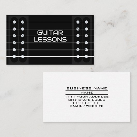 ギターレッスン先生ミュージックギタリストインストラクター 名刺 (正面/裏面)