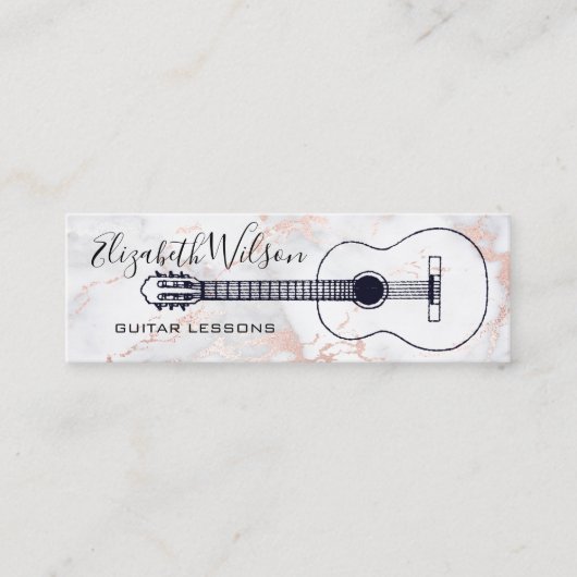 ギターレッスン大理石デコーミニ名刺 スキニー名刺 (正面)