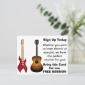 ギターレッスン広告のポストカード ポストカード (スタンド正面)