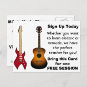 ギターレッスン広告のポストカード ポストカード (正面/裏面)