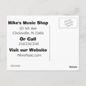 ギターレッスン広告のポストカード ポストカード (裏面)