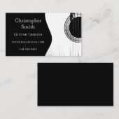 ギターレッスン白黒抽象芸術 名刺 (正面/裏面)