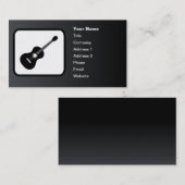 ギターロゴのカスタマイズ可能な黒 名刺 (正面/裏面)