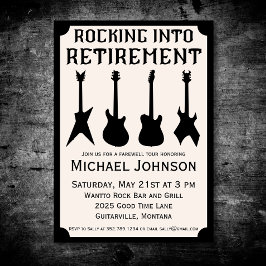 ギターロックアンドロール退職パーティの招待状 招待状