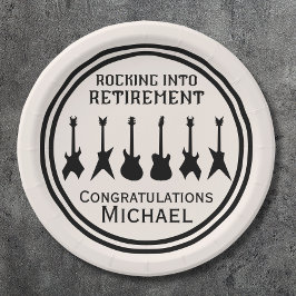 ギターロックアンドロール退職パーティー紙プレート ペーパープレート