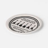 ギターロックアンドロール退職パーティー紙プレート ペーパープレート (アングル)