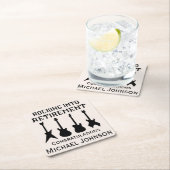 ギターロックアンドロール退職パーティー スクエアペーパーコースター (インサイチュ)