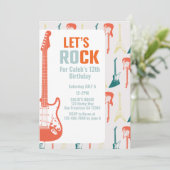 ギターロックアンドロール音楽ロックスター誕生日 招待状 (スタンド正面)