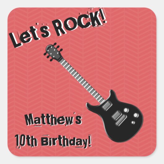 ギターロックスター スクエアシール (正面)