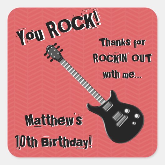 ギターロックスター スクエアシール (正面)