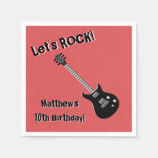 ギターロックスター スタンダードカクテルナプキン (正面)