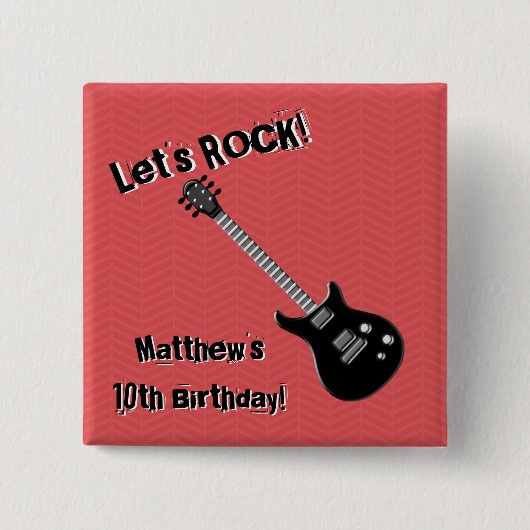 ギターロックスター 缶バッジ (正面)