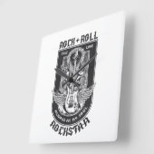 ギターロックデザイン スクエア壁時計 (傾斜)