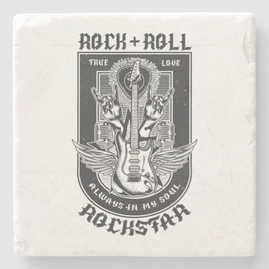 ギターロックデザイン ストーンコースター (正面)