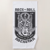 ギターロックデザイン ビーチタオル (正面)