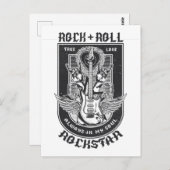 ギターロックデザイン ポストカード (正面/裏面)