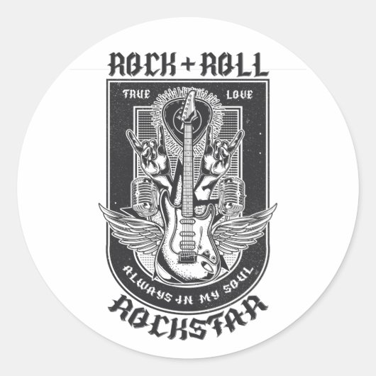 ギターロックデザイン ラウンドシール (正面)