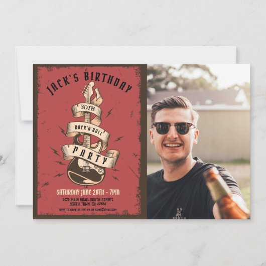 ギターロックバースデーパーティーミュージックフェスティバル 招待状 (正面)