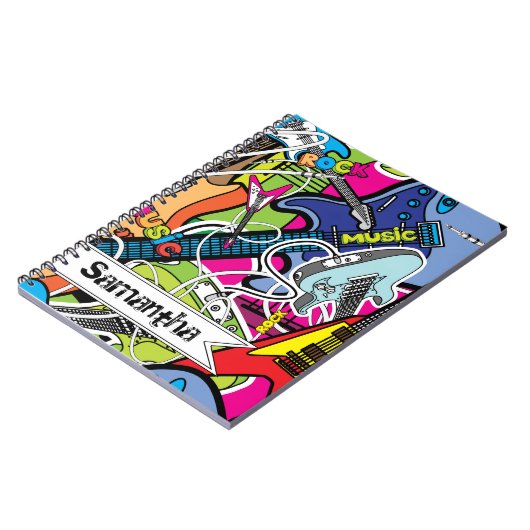 ギターロックミュージックスターグランジスパイラルノート ノートブック (左側)