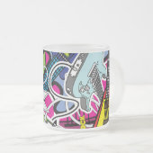 ギターロック音楽曇りガラスコーヒーマグカップ フロストグラスマグカップ (正面右)