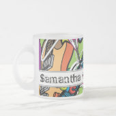 ギターロック音楽曇りガラスコーヒーマグカップ フロストグラスマグカップ (左)