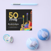 ギターロック50th誕生日パーティーの招待状 チラシ (シングル)