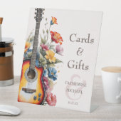 ギターワイルドフラワーアンパサンドミュージカルウェディングギフト 台座サイン (インサイチュ)