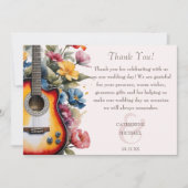 ギターワイルドフラワーアンパサンドミュージカル結婚ズ サンキューカード (正面)