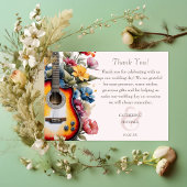 ギターワイルドフラワーアンパサンドミュージカル結婚ズ サンキューカード