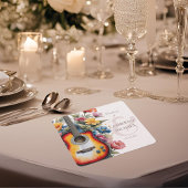 ギターワイルドフラワーアンパサンドミュージカル結婚ズ スクエアペーパーコースター