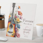 ギターワイルドフラワーアンパサンドミュージカル結婚式の引き出物 台座サイン (インサイチュ)