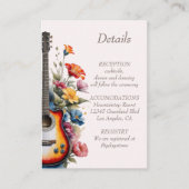 ギターワイルドフラワーミュージカルカントリー春の結婚式 エンクロージャーカード (正面)