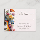 ギターワイルドフラワーミュージカルカントリー春の結婚式 プレイスカード (正面)