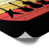 ギターヴィンテージレトロサンセットギター音楽 ポスター (角)