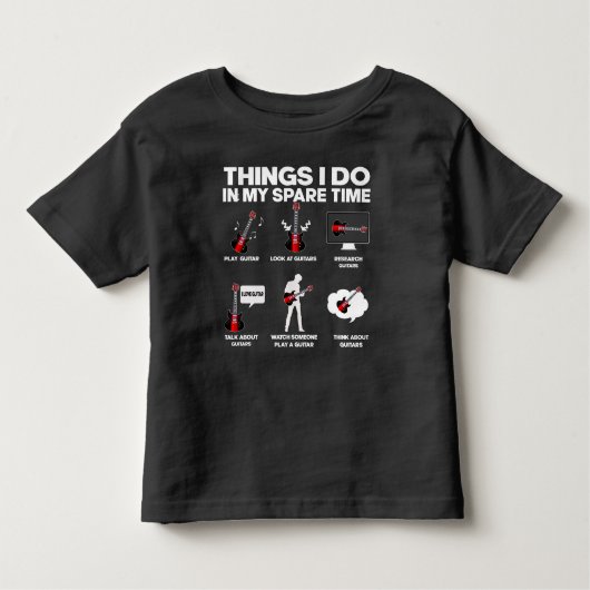 ギター中毒のギタリスト音楽愛好ミュージシャン トドラーTシャツ (正面)
