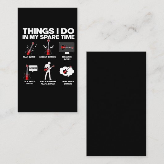 ギター中毒のギタリスト音楽愛好ミュージシャン 名刺 (正面/裏面)