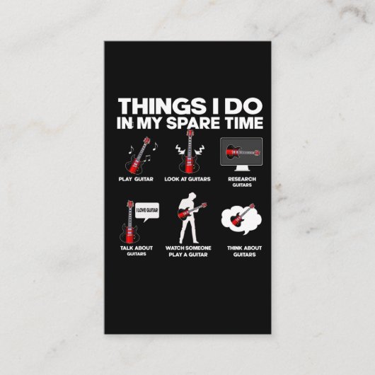 ギター中毒のギタリスト音楽愛好ミュージシャン 名刺 (正面)