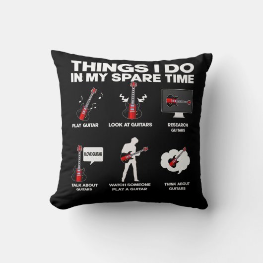 ギター中毒のギタリスト音楽愛好家ミュージシャン クッション (正面)