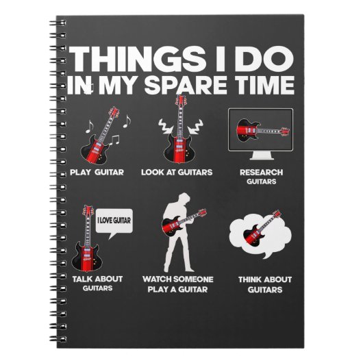 ギター中毒のギタリスト音楽愛好家ミュージシャン ノートブック (正面)